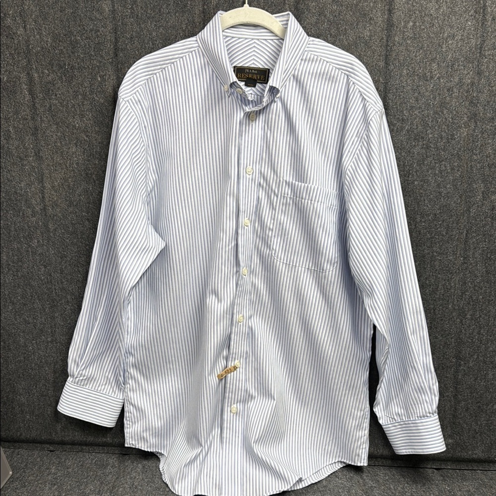 Jos. A. Bank Blue and White Casual Button Down Shirt